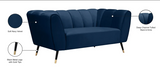 Beaumont Blue Velvet Loveseat