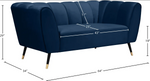 Beaumont Blue Velvet Loveseat