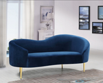 Ritz Blue Velvet Loveseat