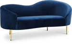 Ritz Blue Velvet Loveseat