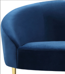 Ritz Blue Velvet Loveseat