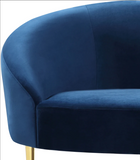 Ritz Blue Velvet Loveseat