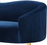 Ritz Blue Velvet Loveseat