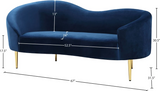 Ritz Blue Velvet Loveseat