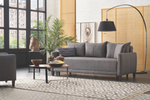 Smart Belzoni Brown/Blue 3-Seater Sofa Bed with Storage