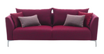 Gravity Exen Burgundy 3-Seater Sofa