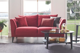 Gravity Plus Exen Burgundy 2-Seater Sofa with Walnut Legs