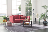 Gravity Plus Exen Burgundy 2-Seater Sofa with Walnut Legs