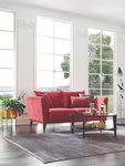 Gravity Plus Exen Burgundy 2-Seater Sofa with Walnut Legs