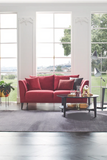 Gravity Plus Exen Burgundy 2-Seater Sofa with Walnut Legs