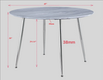 Tola Silver Glass-Top Round Dining Set