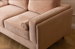 Troya Melon Velvet Sofa With Reversible Cushions