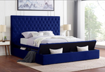 Paris Navy Platform Bed Queen Size