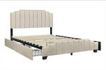 HH975 Platform Beige Queen Size Bed