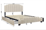 HH975 Platform Beige Queen Size Bed