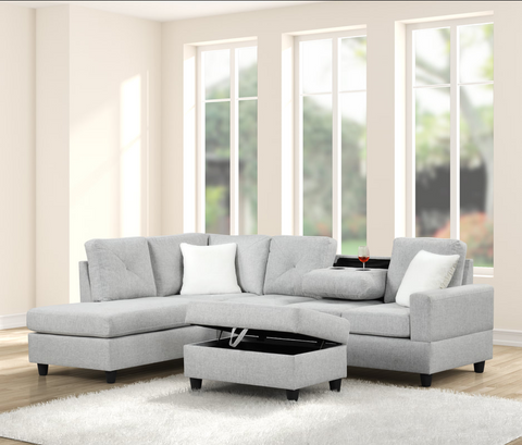 Rocket Gray Reversible Sectional