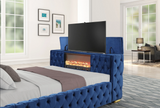 Future Blue Queen Size Platform Bed