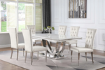 Kerwin 7-Piece Dining Room Set White/Chrome