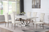 Kerwin 7-Piece Dining Room Set White/Chrome
