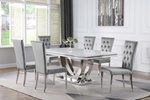 Kerwin 7-Piece Dining Room Set Gray/Chrome