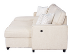 Sahara Beige Double Storage Chaise Sectional w/ Drop Down Cupholders