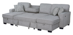 Sahara Gray Double Storage Chaise Sectional w/ Drop Down Cupholders