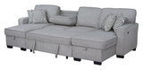 Sahara Gray Double Storage Chaise Sectional w/ Drop Down Cupholders