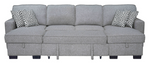 Sahara Gray Double Storage Chaise Sectional w/ Drop Down Cupholders