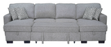 Sahara Gray Double Storage Chaise Sectional w/ Drop Down Cupholders
