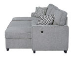 Sahara Gray Double Storage Chaise Sectional w/ Drop Down Cupholders