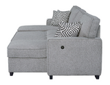 Sahara Gray Double Storage Chaise Sectional w/ Drop Down Cupholders