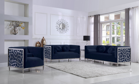 Opal Living Room Set In Navy