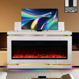A94 WHITE TV STAND W/FIREPLACE