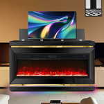 A94 BLACK TV STAND W/FIREPLACE
