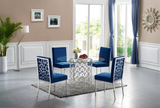 Meridian Opal 5 Piece Dining Room Set In Chrome