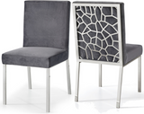 Meridian Opal 5 Piece Dining Room Set In Chrome