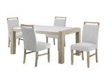 Dune Light Gray Genuine Marble Dining Set