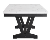 Vance Dove Faux Marble Dining Set