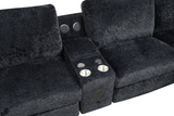 Amelia Black Power Reclining Sectional (w/ Bluetooth Speakers)