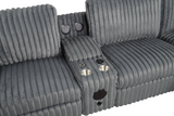 Amelia Charcoal Power Reclining Sectional (w/ Bluetooth Speakers)