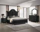 Cameo Black Upholstered Panel Bedroom Set