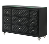 Cameo Black Upholstered Panel Bedroom Set