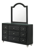 Cameo Black Upholstered Panel Bedroom Set