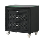 Cameo Black Upholstered Panel Bedroom Set