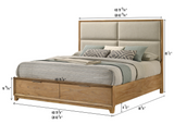 Florian Natural Wood Upholstered Storage Bedroom Set