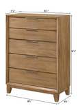Florian Natural Wood Upholstered Storage Bedroom Set