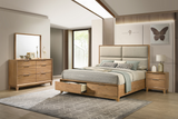 Florian Natural Wood Upholstered Storage Bedroom Set
