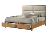 Florian Natural Wood Upholstered Storage Bedroom Set