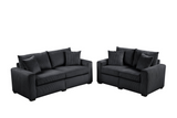 HH1123 Black Sofa & Loveseat Set
