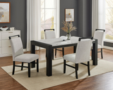 Jules Black/Light Gray Faux Marble Dining Set